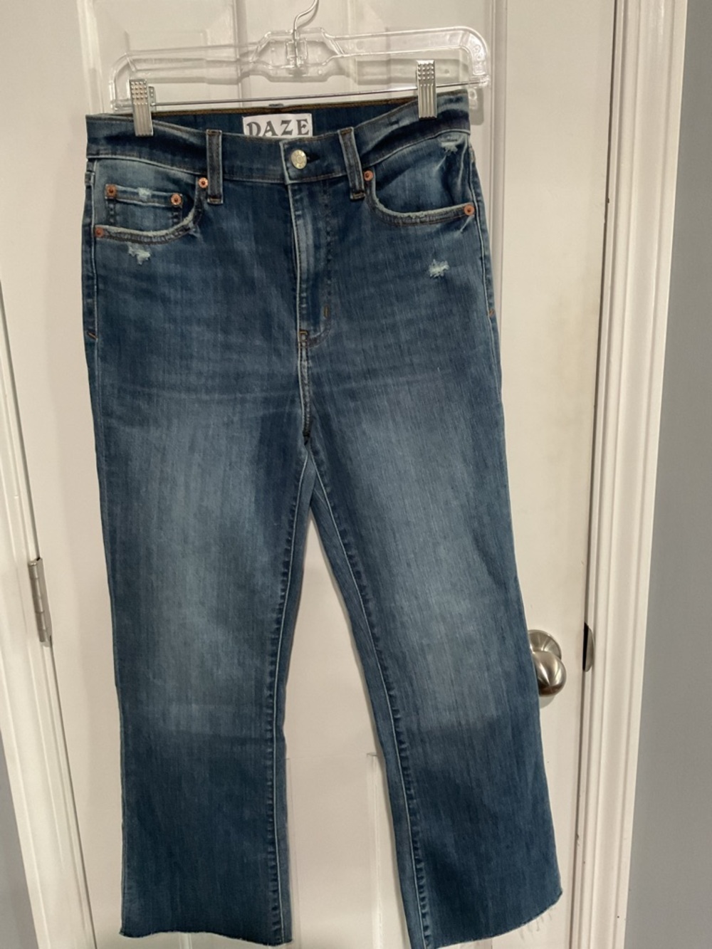 Like New Daze Repreve Rumor Women's Mid Blue Straight-Leg Jeans Size 29